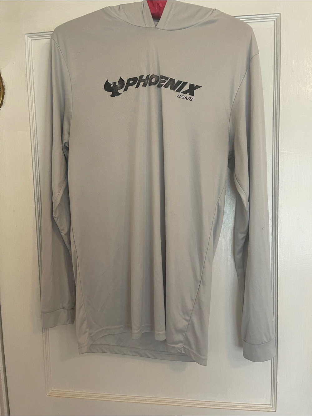 PARAGON Light Gray Hooded Long-Sleeve Performance Shirt with Phoenix Logo